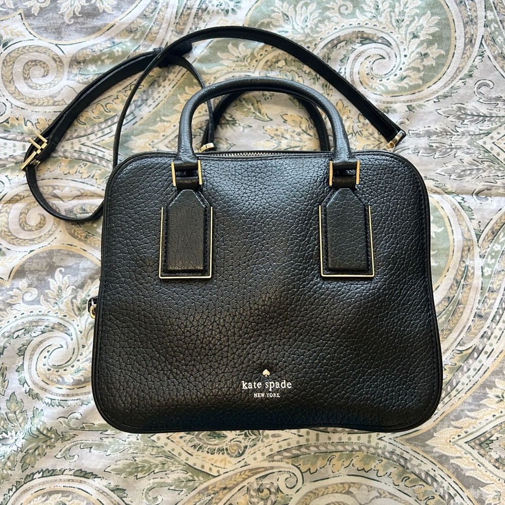 Kate Spade Black Textured Satchel